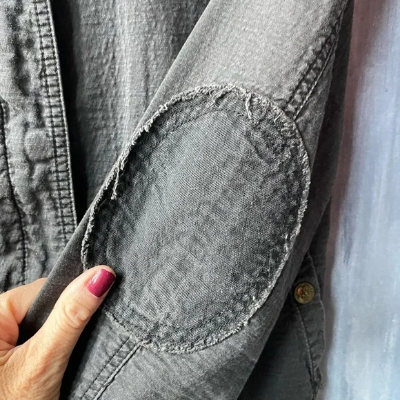 🚫SOLD OUT🚫 MÜR MÜR Charcoal Hooded Utility Jacket Military Style Casual Crop S - Picture 6 of 11